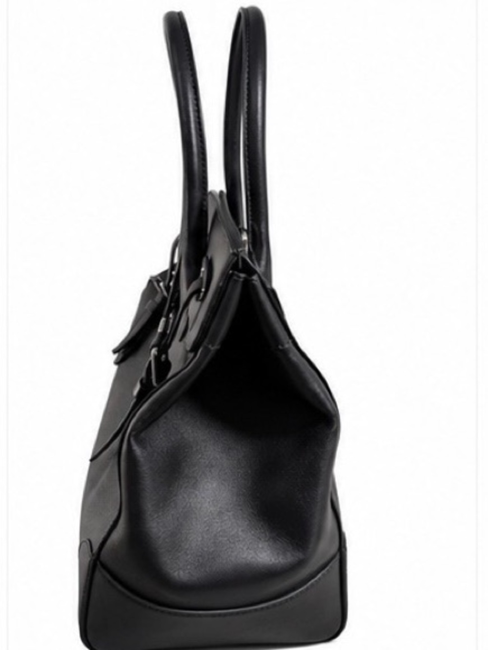 Ralph Lauren Ricky 33 Black Soft Calfskin Leather Satchel Made in Italy - Picture 3 of 12